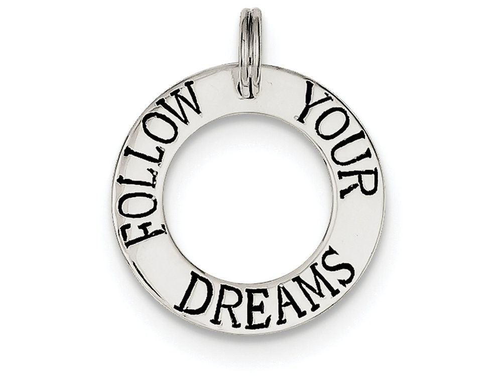 FJC Finejewelers Sterling Silver Follow Your Dreams Circle Charm