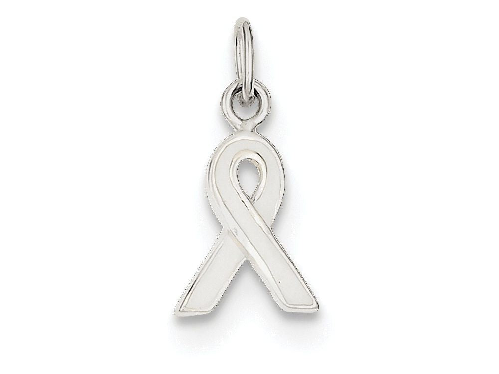 FJC Finejewelers Sterling Silver White Enameled Awareness Charm