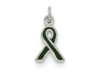 FJC Finejewelers Sterling Silver Green Enameled Awareness Charm