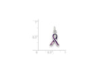 FJC Finejewelers Sterling Silver Purple Enameled Awareness Charm