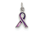 FJC Finejewelers Sterling Silver Purple Enameled Awareness Charm