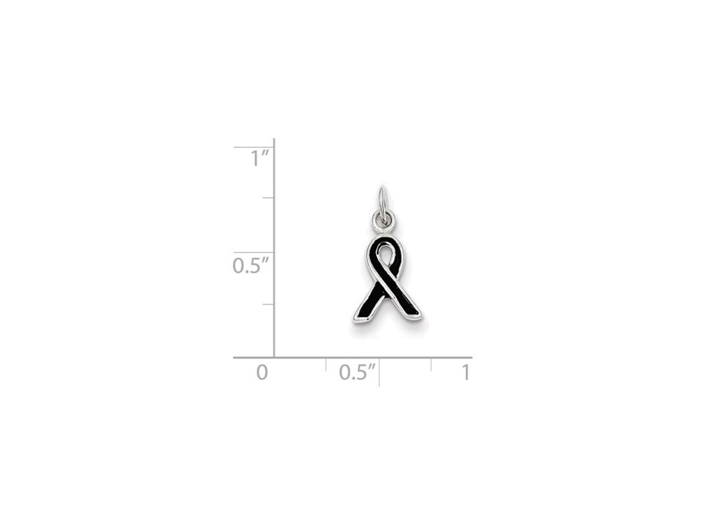FJC Finejewelers Sterling Silver Black Enameled Awareness Charm