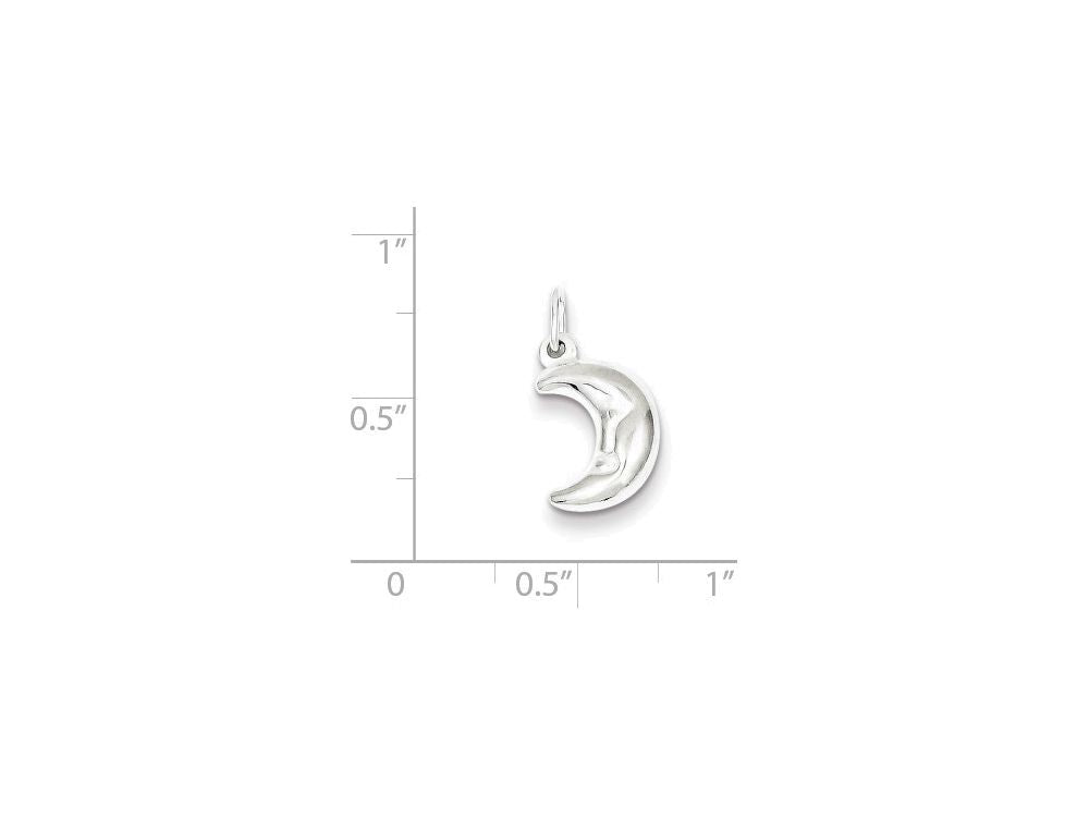 FJC Finejewelers Sterling Silver 3-d Half Moon Charm