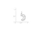FJC Finejewelers Sterling Silver 3-d Half Moon Charm