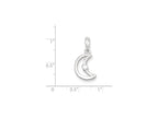FJC Finejewelers Sterling Silver and Cubic Zirconia Polished Moon Pendant Necklace - Chain Included