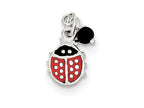 FJC Finejewelers Sterling Silver Red Enameled Ladybug W/bead Charm