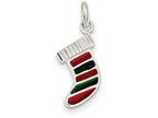 FJC Finejewelers Sterling Silver Enameled Christmas Stocking Charm