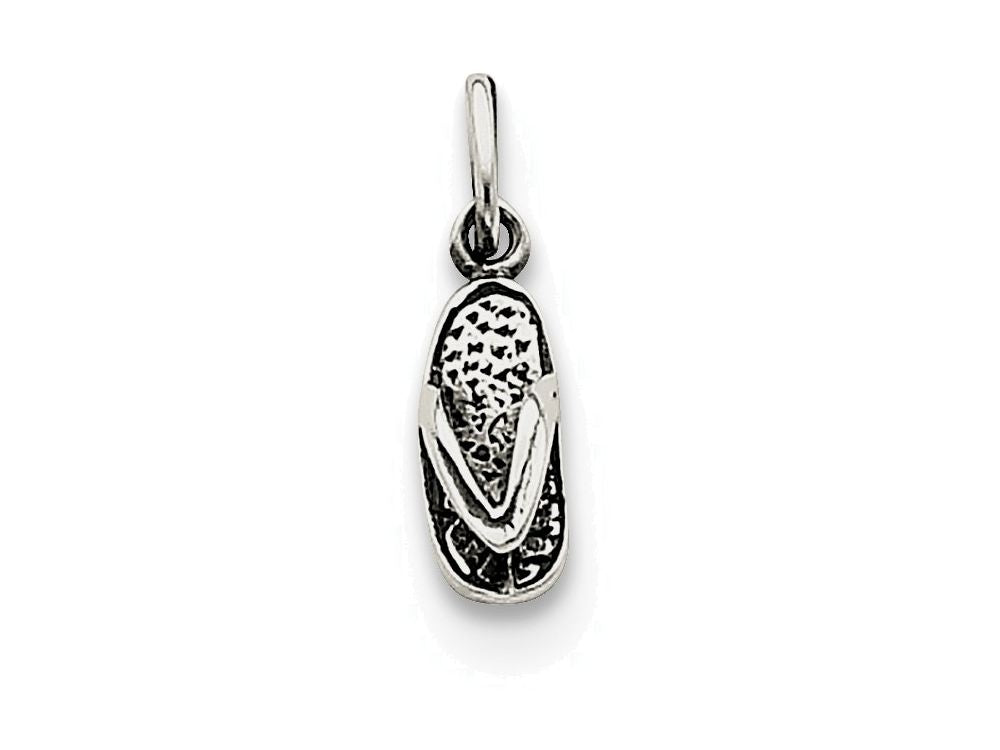 FJC Finejewelers Sterling Silver Antiqued Flip Flop Charm