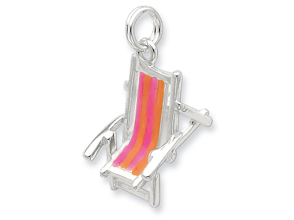 FJC Finejewelers Sterling Silver Enamel Beach Chair Charm