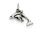 FJC Finejewelers Sterling Silver Antiqued Dolphin W/baby Charm