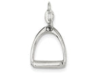 FJC Finejewelers Sterling Silver Large Polished Horse Stirrup Charm