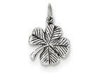 FJC Finejewelers Sterling Silver Antiqued 4-leaf Clover Charm