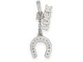 FJC Finejewelers Sterling Silver Polished Luck and Horseshoe Pendant Necklace - Chain Included