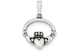 FJC Finejewelers Sterling Silver Antiqued Claddagh Pendant Necklace - Chain Included