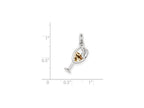 FJC Finejewelers Sterling Silver Cubic Zirconia Champagne Glass Charm