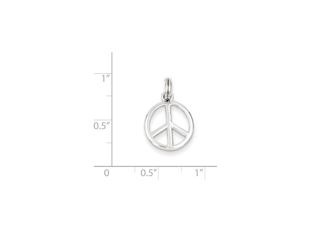 FJC Finejewelers Sterling Silver Polished Peace Sign Charm