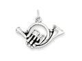 FJC Finejewelers Sterling Silver Antiqued French Horn Charm