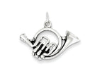 FJC Finejewelers Sterling Silver Antiqued French Horn Charm