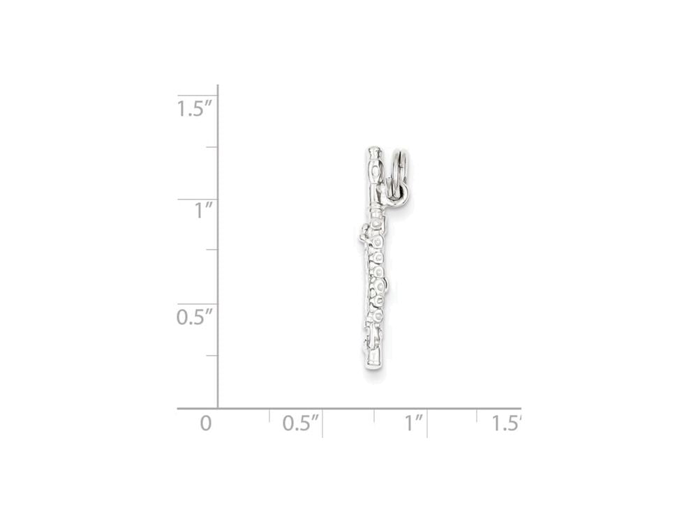 FJC Finejewelers Sterling Silver Polished Flute Charm
