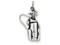 FJC Finejewelers Sterling Silver Antiqued Golf Clubs W/bag Charm