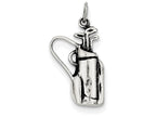 FJC Finejewelers Sterling Silver Antiqued Golf Clubs W/bag Charm