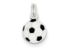 FJC Finejewelers Sterling Silver Black and White Enameled Soccer Ball Charm