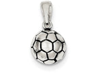 FJC Finejewelers Sterling Silver Antiqued Soccer Ball Pendant Necklace - Chain Included