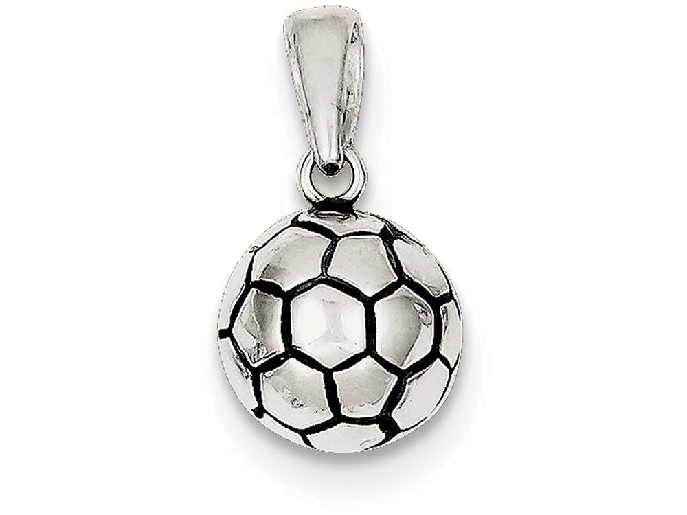 FJC Finejewelers Sterling Silver Antiqued Soccer Ball Pendant Necklace - Chain Included
