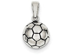 FJC Finejewelers Sterling Silver Antiqued Soccer Ball Pendant Necklace - Chain Included