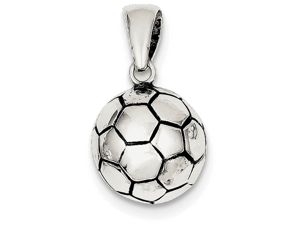 FJC Finejewelers Sterling Silver Antiqued Soccer Ball Pendant Necklace - Chain Included