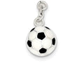 FJC Finejewelers Sterling Silver Enameled Soccer Ball Charm
