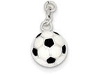 FJC Finejewelers Sterling Silver Enameled Soccer Ball Charm