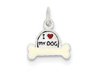 FJC Finejewelers Sterling Silver Enameled I Love My Dog Charm