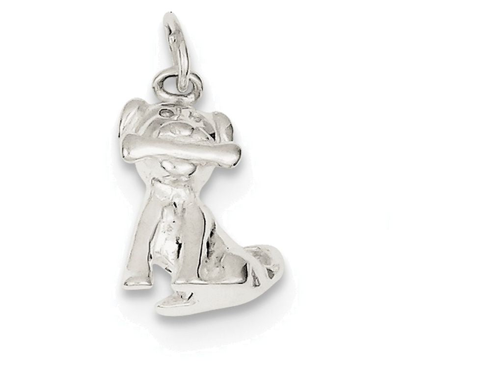 FJC Finejewelers Sterling Silver Doggie W/bone Charm