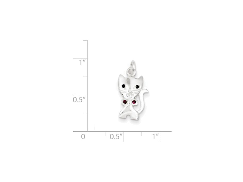 FJC Finejewelers Sterling Silver Cat Charm