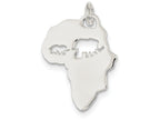 FJC Finejewelers Sterling Silver Africa Continent With Elephant Cutout Pendant Necklace - Chain Included
