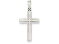 FJC Finejewelers Sterling Silver Polished And Matte Finish Cross Pendant Necklace - Chain Included