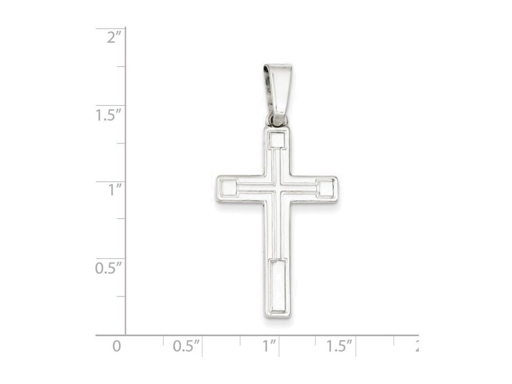 FJC Finejewelers Sterling Silver Polished Cross Pendant Necklace - Chain Included