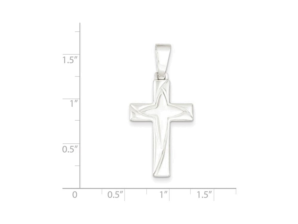 FJC Finejewelers Sterling Silver Polished Cross Pendant Necklace - Chain Included
