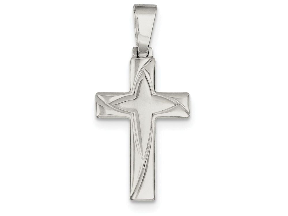 FJC Finejewelers Sterling Silver Polished Cross Pendant Necklace - Chain Included