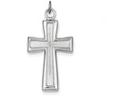 FJC Finejewelers Sterling Silver Polished And Satin Cross Pendant Necklace - Chain Included