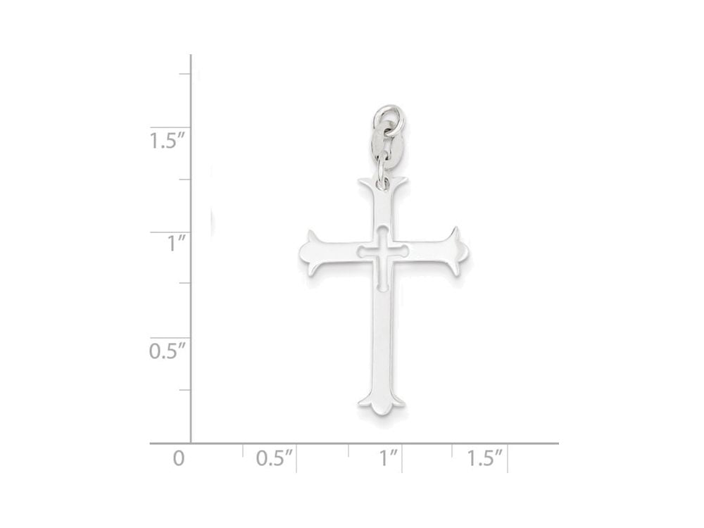 FJC Finejewelers Sterling Silver Polished Cross Pendant Necklace - Chain Included