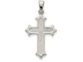 FJC Finejewelers Sterling Silver Polished And Textured Cross Pendant Necklace - Chain Included