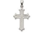 FJC Finejewelers Sterling Silver Polished And Textured Cross Pendant Necklace - Chain Included
