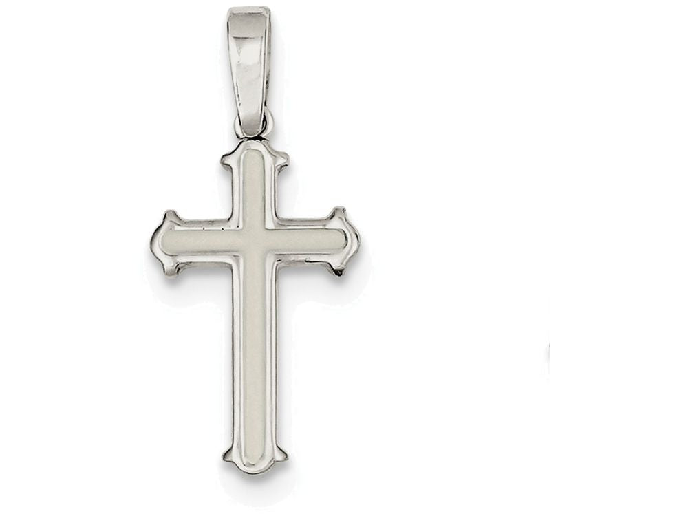 FJC Finejewelers Sterling Silver Polished Cross Pendant Necklace - Chain Included