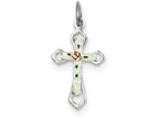 FJC Finejewelers Sterling Silver With Enamel Closine Cross Pendant Necklace - Chain Included