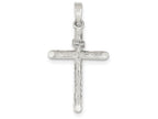 FJC Finejewelers Sterling Silver Polished And Textured Inri Cross Pendant Necklace - Chain Included