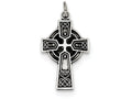 FJC Finejewelers Sterling Silver Antiqued Satin Celtic Cross Pendant Necklace - Chain Included