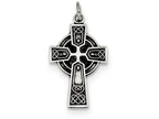 FJC Finejewelers Sterling Silver Antiqued Satin Celtic Cross Pendant Necklace - Chain Included