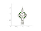 FJC Finejewelers Sterling Silver Polished Epoxy Irish Cross Pendant Necklace - Chain Included
